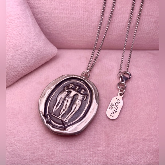 Pyrrha Three Graces Talisman + 20” Fine Curb Chain | Sterling Silver | Vancouver - Picture 3 of 10